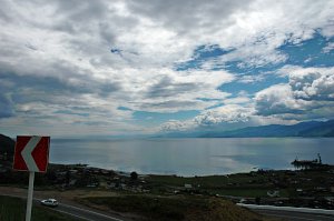 Bild: Der erste Blick auf den Baikalsee bei Kultuk