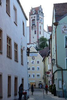 Bild: Abends in Füssen - Blick auf das Schloß