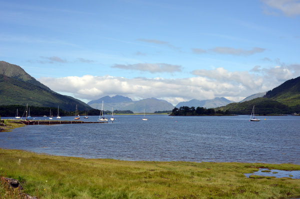 Der Blick auf Loch Leven von Glencoe aus