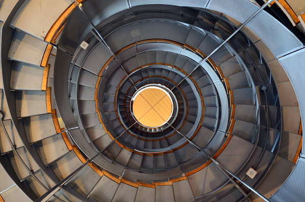 Eine Wendeltreppe im Lighthouse