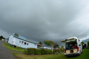 Bild: Auf dem Campingplatz in Clarks Beach