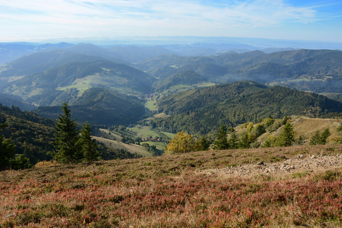 Im Dunst liegen die Alpen