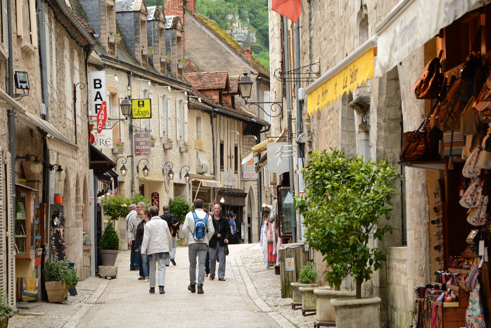 Die Ladenstraße in Rocamadour