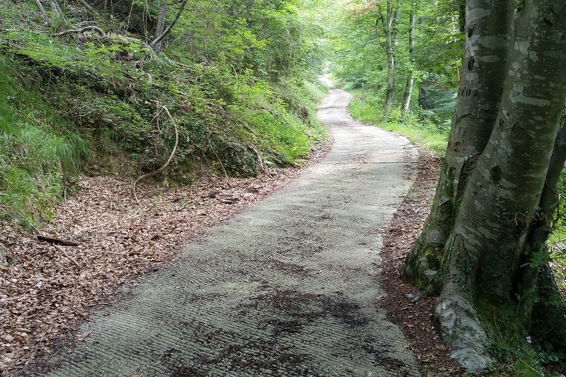 Betonierte Wanderweg. Wo gibt's denn sowas?