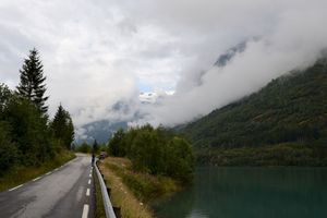 Gletscher in Wolken