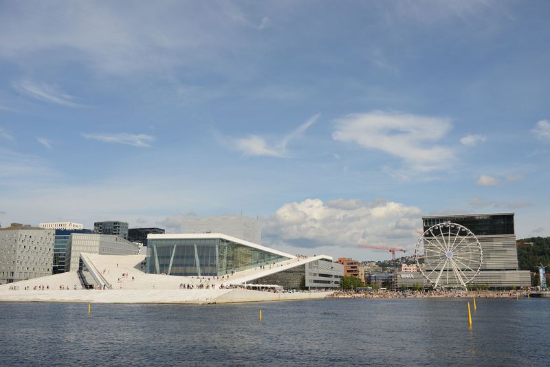 Das Opernhaus, das Munch-Museum und ein Badestrand mit Riesenrad