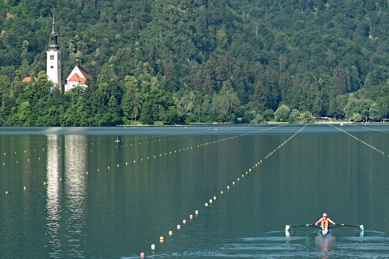Das nationale Ruderzentrum liegt am Bleder See